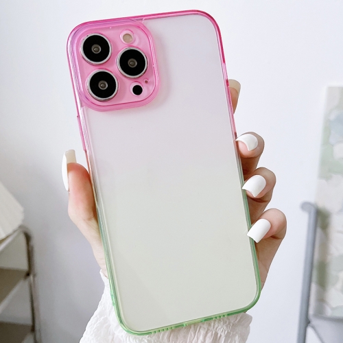 

For iPhone 13 Pro Acrylic Gradient Phone Case (Pink Green)