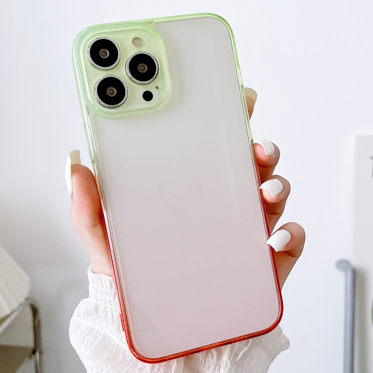 

For iPhone 13 Pro Max Acrylic Gradient Phone Case (Green Red)
