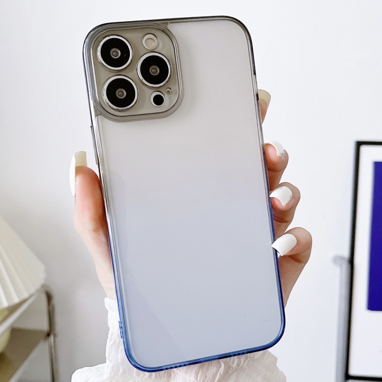 

For iPhone 12 Pro Acrylic Gradient Phone Case(Black Blue)
