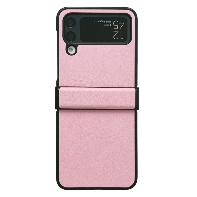 

For Samsung Galaxy Z Flip4 5G Two-color Litchi Texture PU Phone Case(Pink)