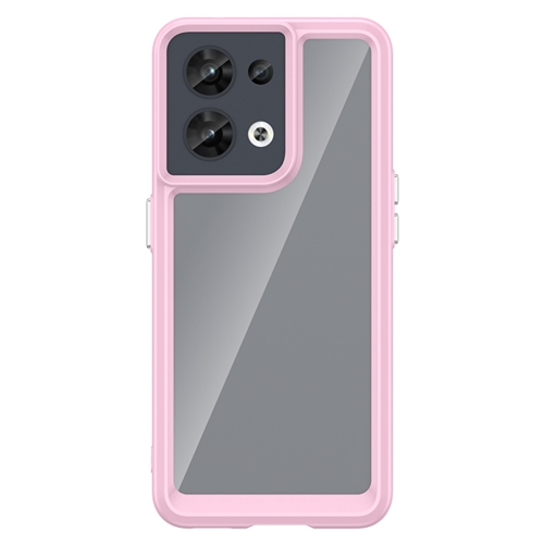 

For OPPO Reno8 India Colorful Series Acrylic + TPU Phone Case(Pink)