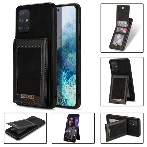 

For Samsung Galaxy A71 4G N.Bekus Vertical Flip Card Slot RFID Phone Case(Black)