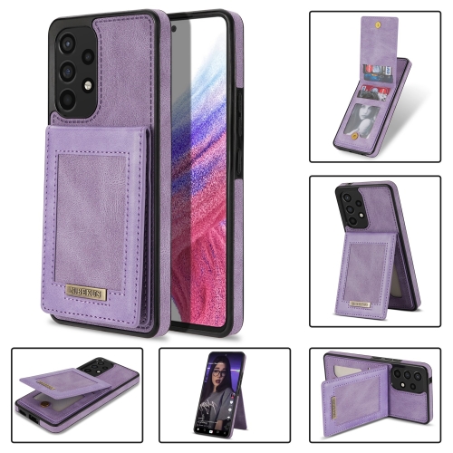 

For Samsung Galaxy A53 5G N.Bekus Vertical Flip Card Slot RFID Phone Case(Purple)