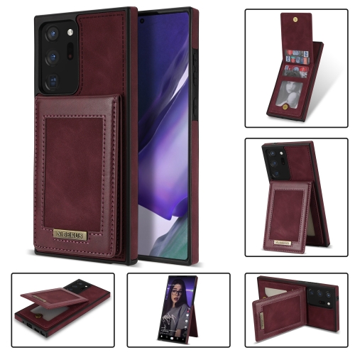 

For Samsung Galaxy Note20 Ultra N.Bekus Vertical Flip Card Slot RFID Phone Case(Wine Red)