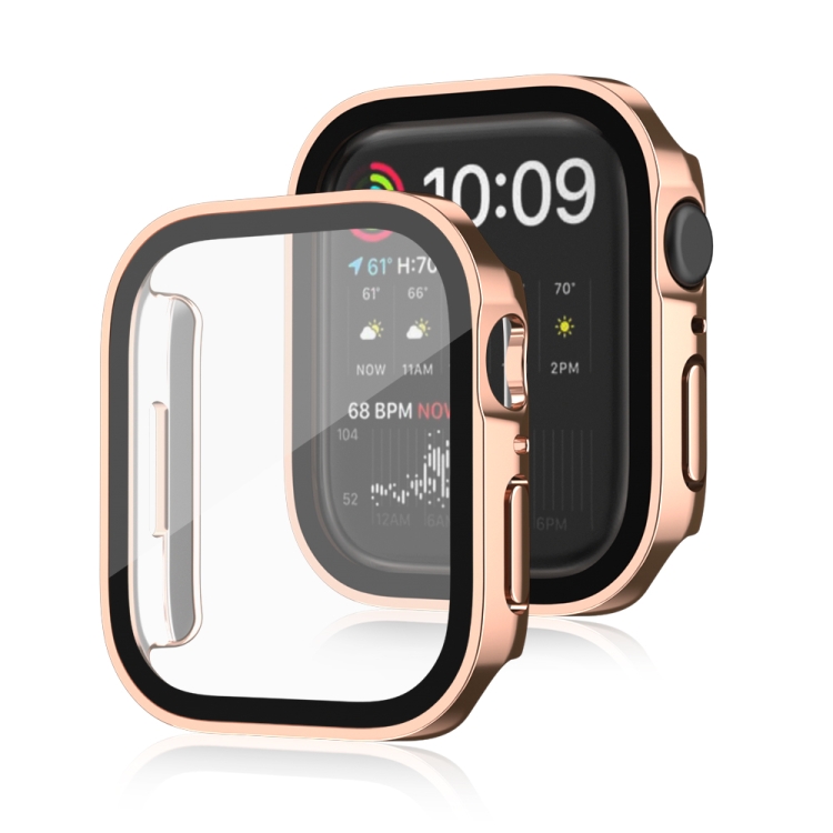 

Life Waterproof 2 in 1 PC Frame + Tempered Glass Protective Case For Apple Watch Series 7 45mm(Rose Gold)