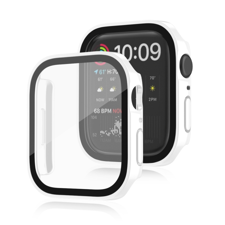 

Life Waterproof 2 in 1 PC Frame + Tempered Glass Protective Case For Apple Watch Series 6 / 5 / 4 / SE 44mm(White)