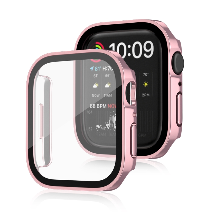 

Life Waterproof 2 in 1 PC Frame + Tempered Glass Protective Case For Apple Watch Series 6 / 5 / 4 / SE 40mm(Pink)
