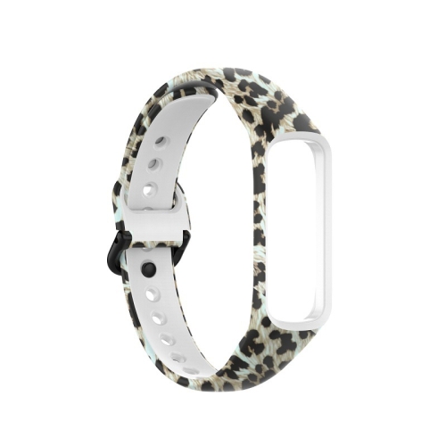

For Samsung Galaxy Fit 2 SM-R220 Silicone Printing Watch Band(Leopard)