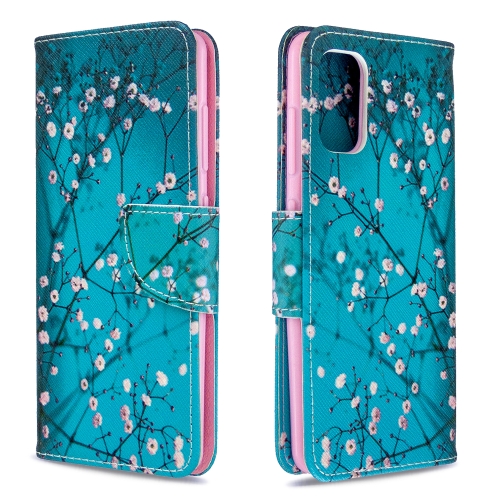 

For Galaxy A41 Colored Drawing Pattern Horizontal Flip Leather Case with Holder & Card Slots & Wallet(Plum Blossom)