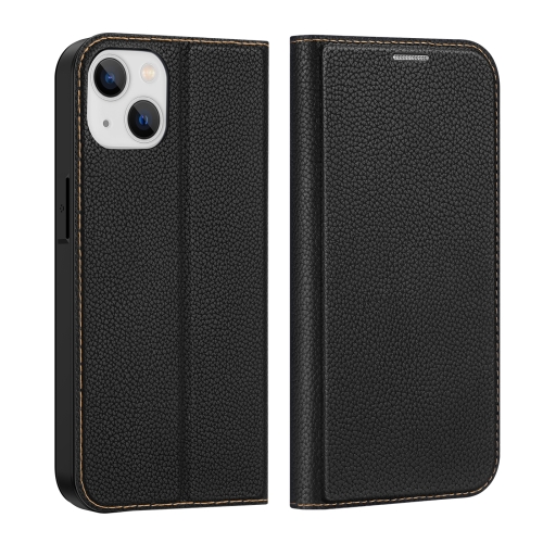 

For iPhone 14 Plus DUX DUCIS Skin X2 Series Horizontal Flip Leather Phone Case (Black)