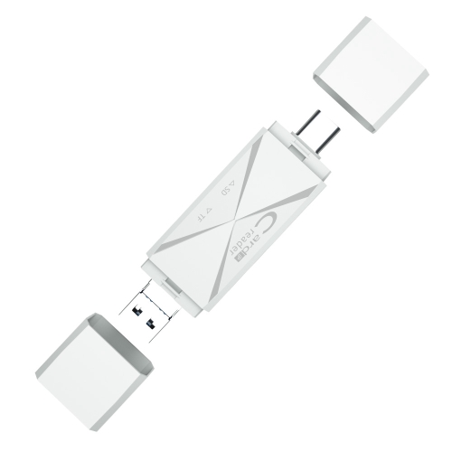 

ADS-218 8 Pin+USB+Type-C Multi-function Card Reader(White)