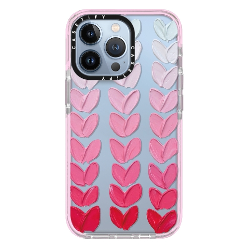 

For iPhone 14 Pro Doodle Colorful Lvoe TPU Phone Case(Pink)