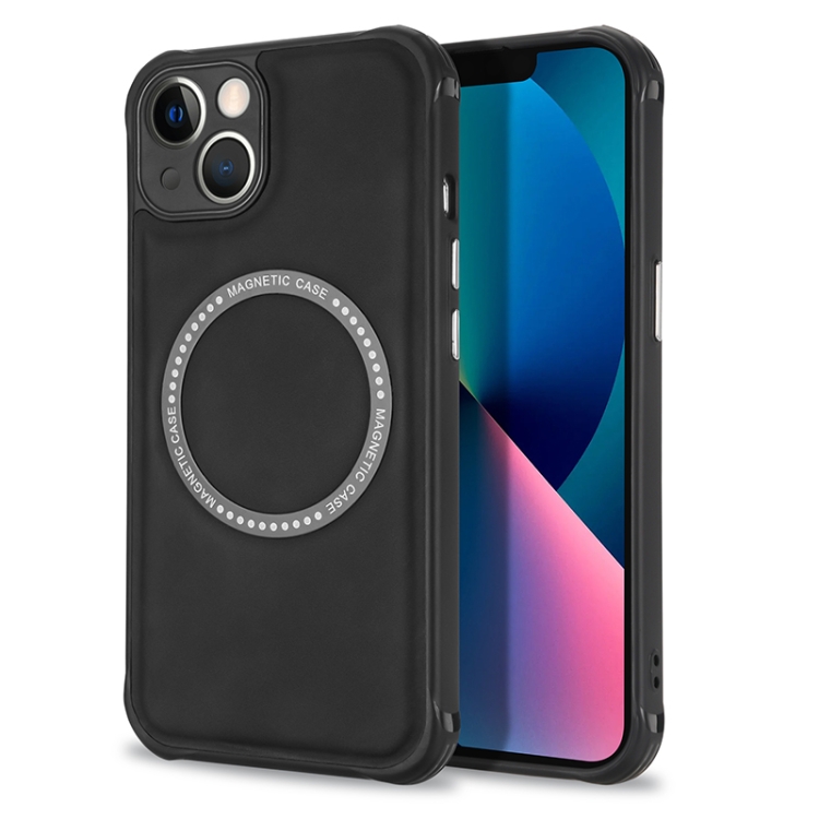 

Lambskin Texture Magsafe Magnetic Phone Case For iPhone 13 Pro Max(Black)