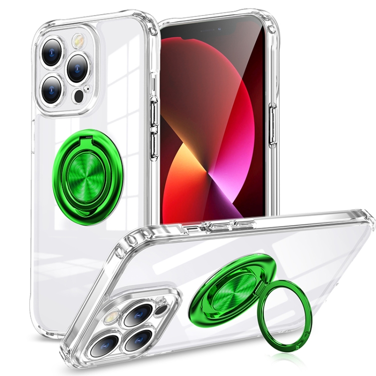 

Invisible Ring Transparent Phone Case For iPhone 14(Green)