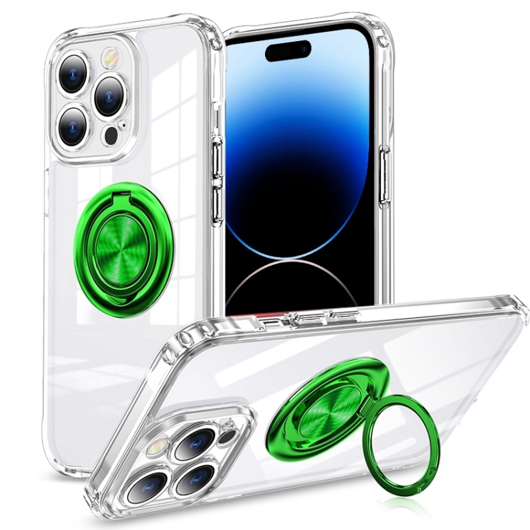 

Invisible Ring Transparent Phone Case For iPhone 14 Pro(Green)