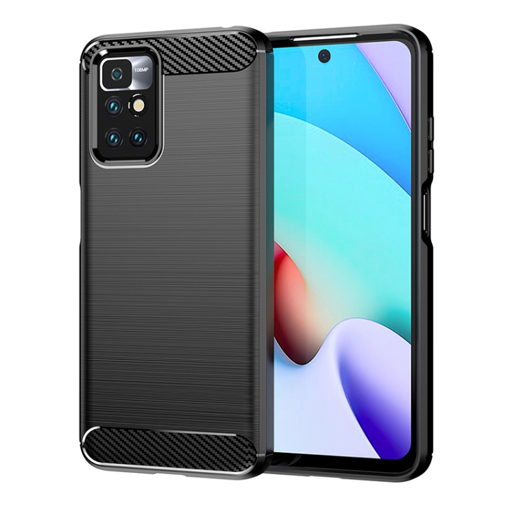 

For Xiaomi Redmi 10 2022 Brushed Texture Carbon Fiber TPU Case(Black)
