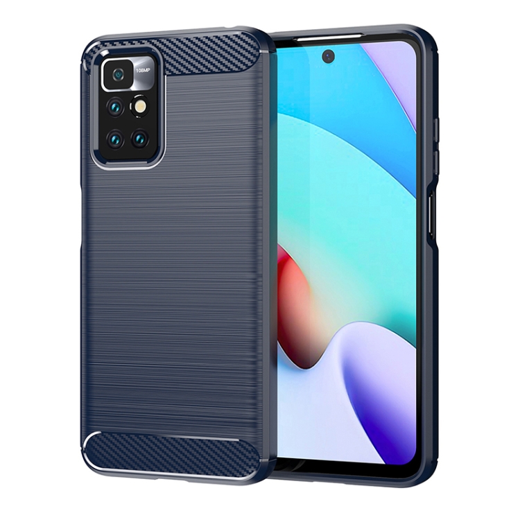 

For Xiaomi Redmi 10 2022 Brushed Texture Carbon Fiber TPU Case(Navy Blue)