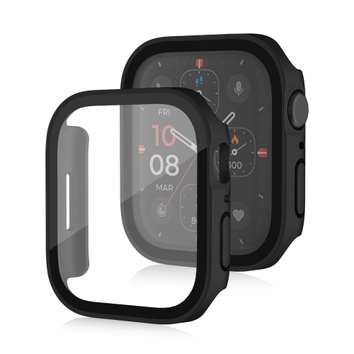 

Life Waterproof Frosted 2 in 1 PC Frame + Tempered Glass Protective Case For Apple Watch Series 9 / 8 / 7 45mm(Black)