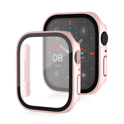 

Life Waterproof Frosted 2 in 1 PC Frame + Tempered Glass Protective Case For Apple Watch Series 6 / 5 / 4 / SE 44mm(Rose Gold)