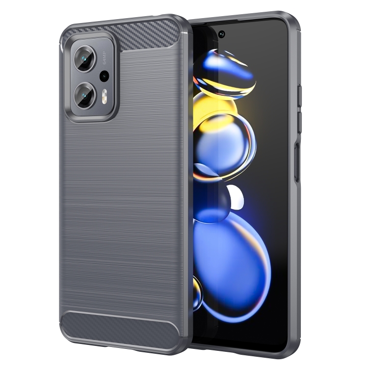 

For Xiaomi Redmi Note11T Pro 5G Brushed Texture Carbon Fiber TPU Case(Grey)
