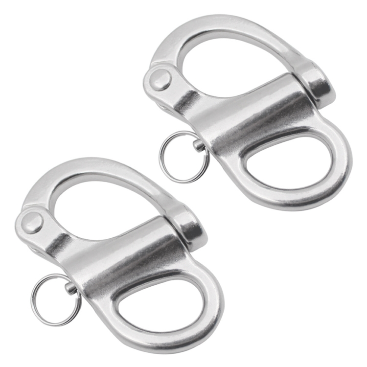 

2 PCS 316 Stainless Steel Fixed Spring Shackle, Size:35mm