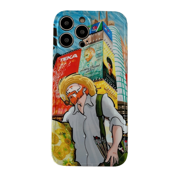

For iPhone 13 Pro Oil Painting TPU Phone Case (City)