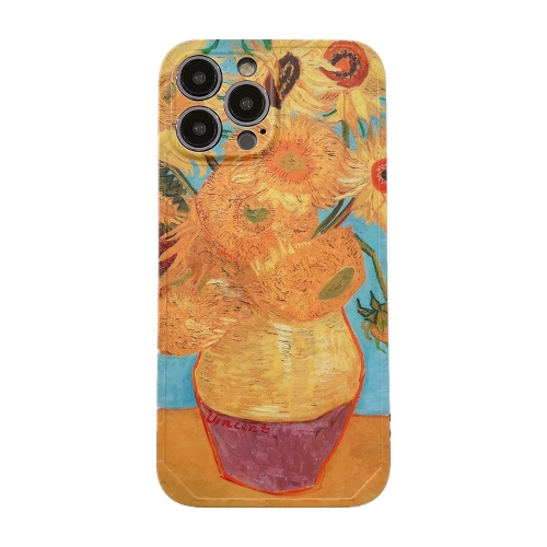 

Oil Painting TPU Phone Case For iPhone 12 mini(Sunflower)