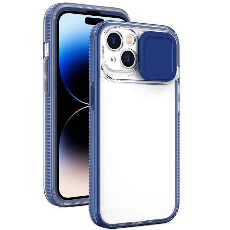 

For iPhone 14 Pro Sliding Camera Phone Case(Navy Blue)