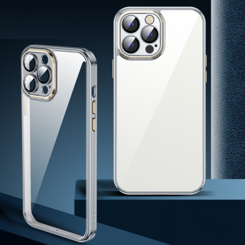 

Metal Lens Film TPU Phone Case For iPhone 14 Max(Silver)