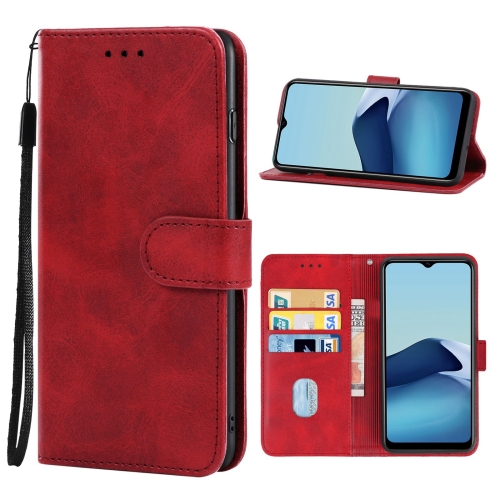 

For vivo Y20 2021 Leather Phone Case(Red)