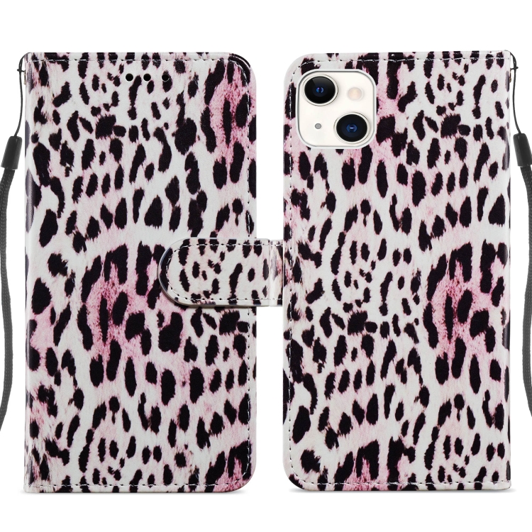 

Painted Pattern Leather Phone Case For iPhone 14(Leopard)