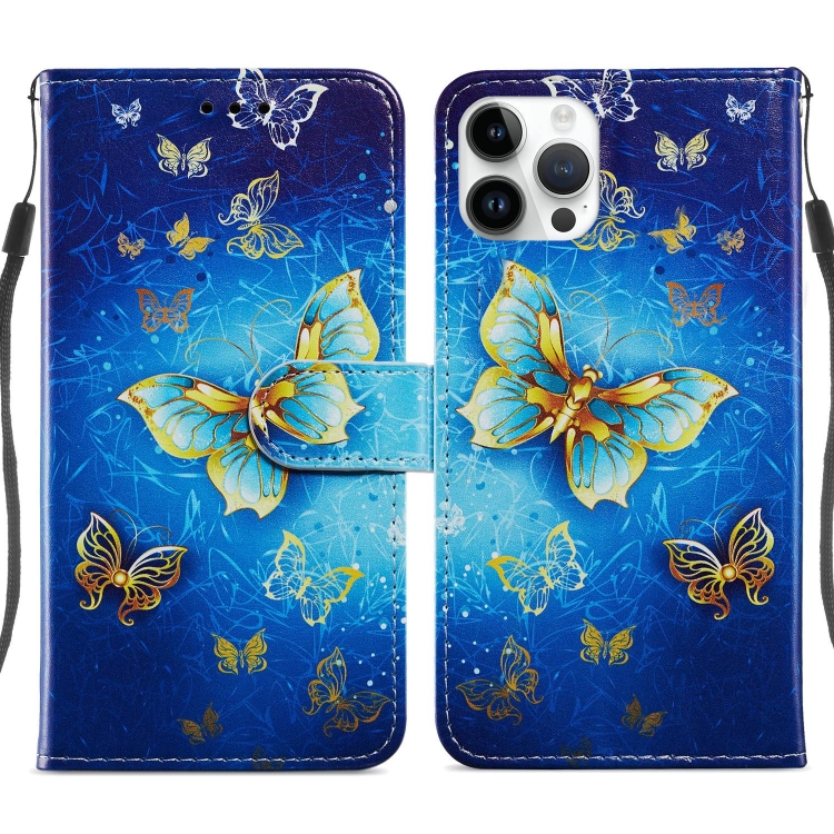 

Painted Pattern Leather Phone Case For iPhone 14 Pro(Phnom Penh Butterfly)