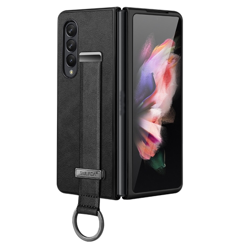 

For Samsung Galaxy Z Fold4 SULADA Cool Series PC + Leather Texture Skin Feel Shockproof Phone Case(Black)