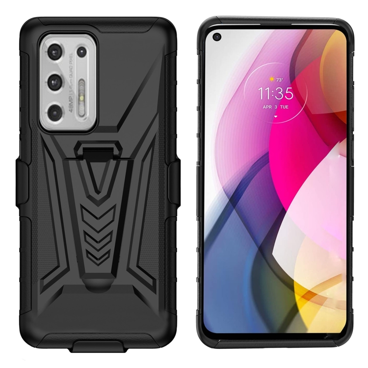 

For Motorola Moto G Stylus 2021 Back Belt Clip Phone Case(Black)
