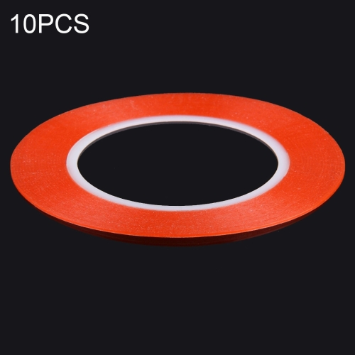 

10 PCS 1mm Width Double Sided Adhesive Sticker Tape, Length: 25m(Red)