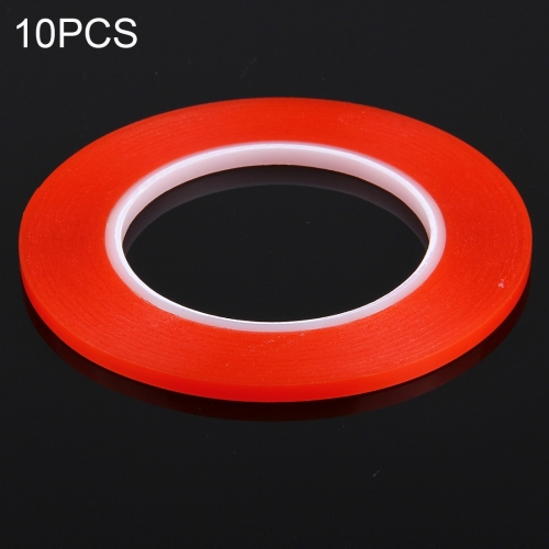 

10 PCS 2mm Width Double Sided Adhesive Sticker Tape, Length: 25m(Red)