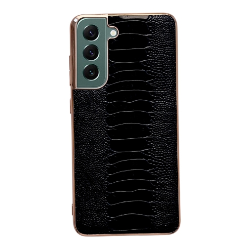 

For Samsung Galaxy S21+ 5G Genuine Leather Weilai Series Nano Electroplating Phone Case(Black)