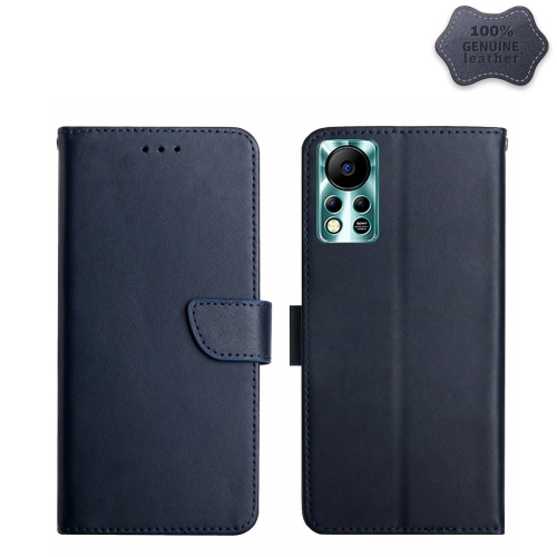 

For Infinix Hot 11s NFC Genuine Leather Fingerprint-proof Horizontal Flip Phone Case(Blue)