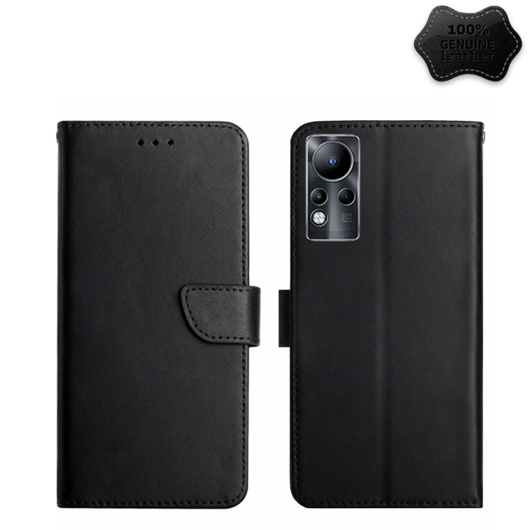 

For Infinix Note 11 Genuine Leather Fingerprint-proof Horizontal Flip Phone Case(Black)