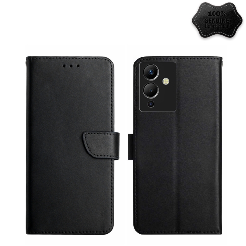 

For Infinix Note 12 G96 Genuine Leather Fingerprint-proof Horizontal Flip Phone Case(Black)