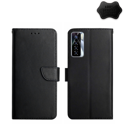 

For Tecno Camon 17 Pro Genuine Leather Fingerprint-proof Horizontal Flip Phone Case(Black)