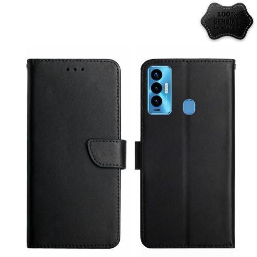 

For Tecno Camon 18i Genuine Leather Fingerprint-proof Horizontal Flip Phone Case(Black)