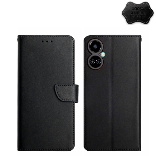 

For Tecno Camon 19 Pro 4G Genuine Leather Fingerprint-proof Horizontal Flip Phone Case(Black)