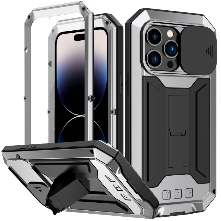 

For iPhone 14 Pro R-JUST Shockproof Life Waterproof Dust-proof Case(Silver)
