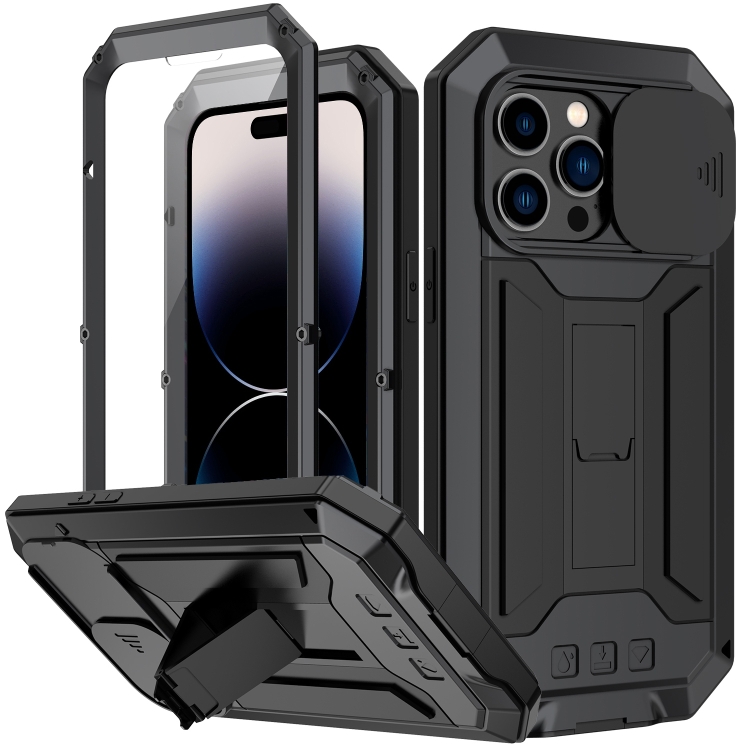 

For iPhone 14 Pro R-JUST Shockproof Life Waterproof Dust-proof Case(Black)