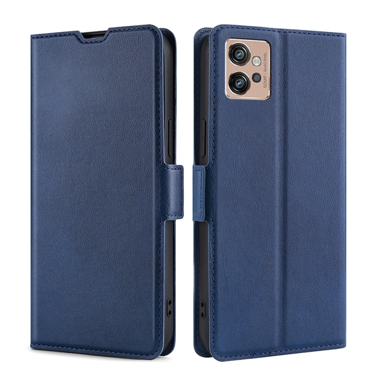 

For Motorola Moto G32 4G Ultra-thin Voltage Side Buckle Leather Phone Case(Blue)