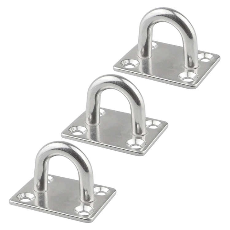 

3 PCS 8mm 304 Stainless Steel Ship Square Door Hinges Buckle