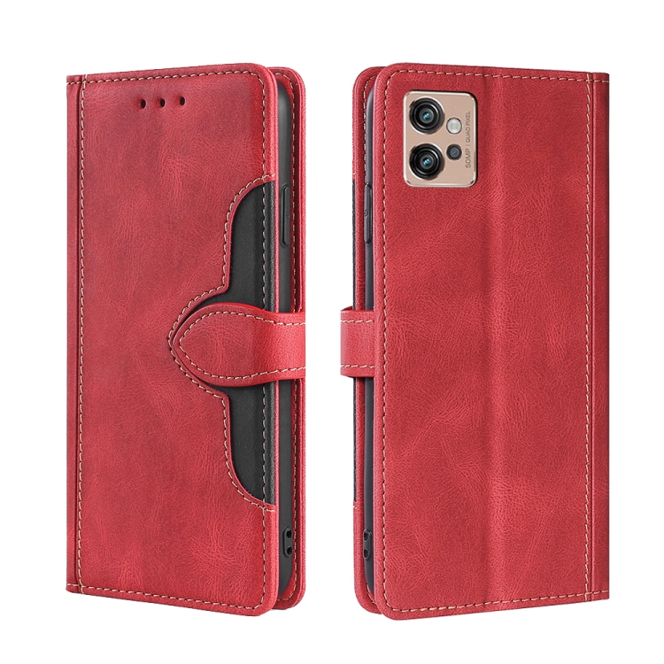 

For Motorola Moto G32 4G Skin Feel Magnetic Buckle Leather Phone Case(Red)