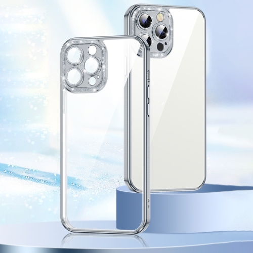 

Glitter Lens Film TPU Phone Case For iPhone 14 Max(Silver)