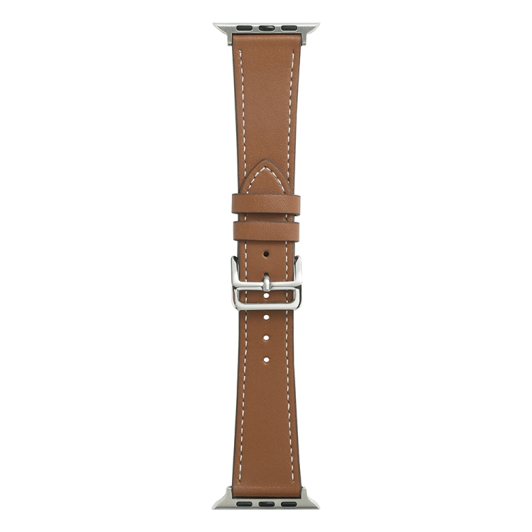 

Single Lap Microfiber Leather Watch Band For Apple Watch Series 8&7 41mm / SE 2&6&SE&5&4 40mm / 3&2&1 38mm(Dark Brown)